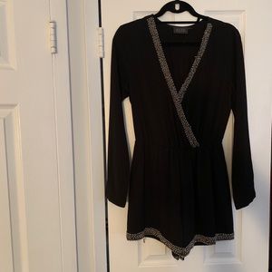 Black beaded romper